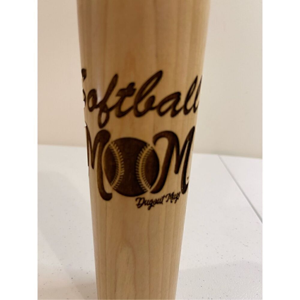 Softball Mom wooden bat mug - Picture 2 of 4